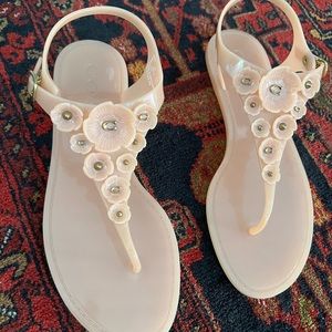 Coach Trmulti Jelly Tea Rose Peony Jelly Sandals Size 8 B